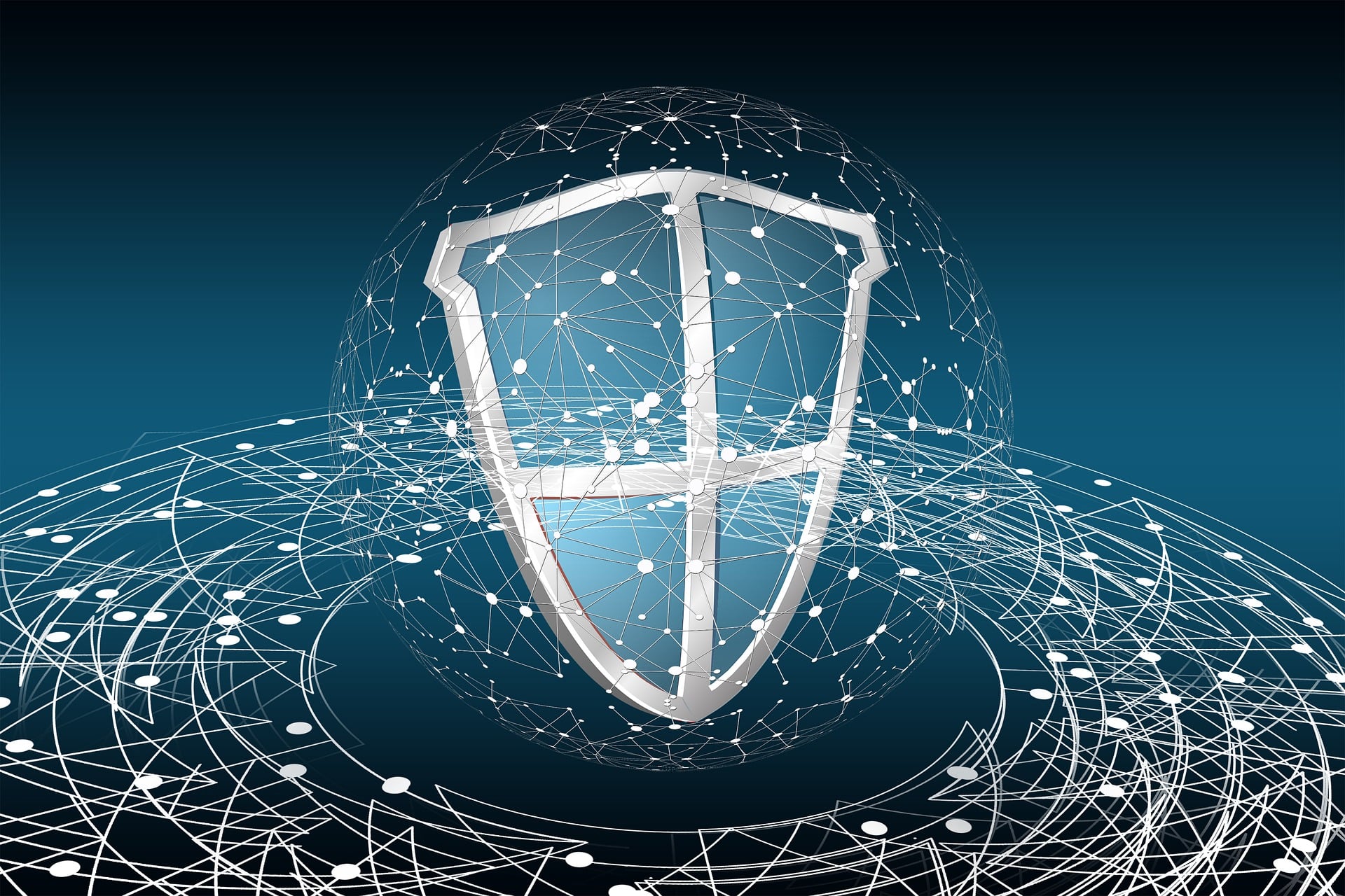 Digitales Sicherheits-Schild als Symbol für Datenschutz